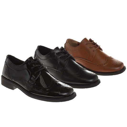 Josmo Boys' Wingtip Oxford Dress Shoes – Classic Lace-Up Formal Shoes for Weddings, School & Special Occasions (Toddler/Little Kid)