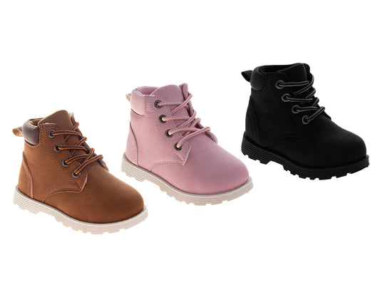 Josmo Kids' Unisex Lace-Up Combat Boots, Lightweight Fashion Ankle Boots for Boys & Girls (Little Kid/Big Kid)