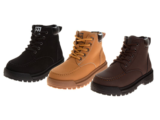 Avalanche Boys' Lace-Up Work Boots Durable Rugged Outdoor Hiking Boots with High-Traction Sole (Little Kid / Big Kid)