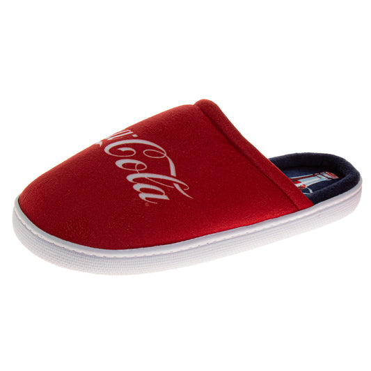 CocaCola Classic Logo Casual Slippers for Men Cozy SoftLined Indoor Relaxation Footwear (Adult)