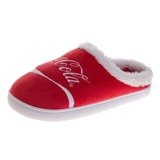 CocaCola Classic Script Casual Slippers for Men Cozy SoftLined Warm Indoor Comfort Shoes (Adult)
