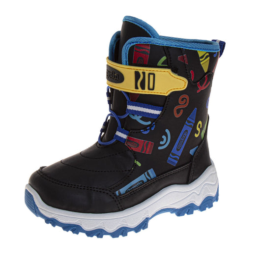 Crayola™ Kids Winter Snow Boots – Water-Resistant Insulated Hook and Loop Boots (Toddler/Little Kids)
