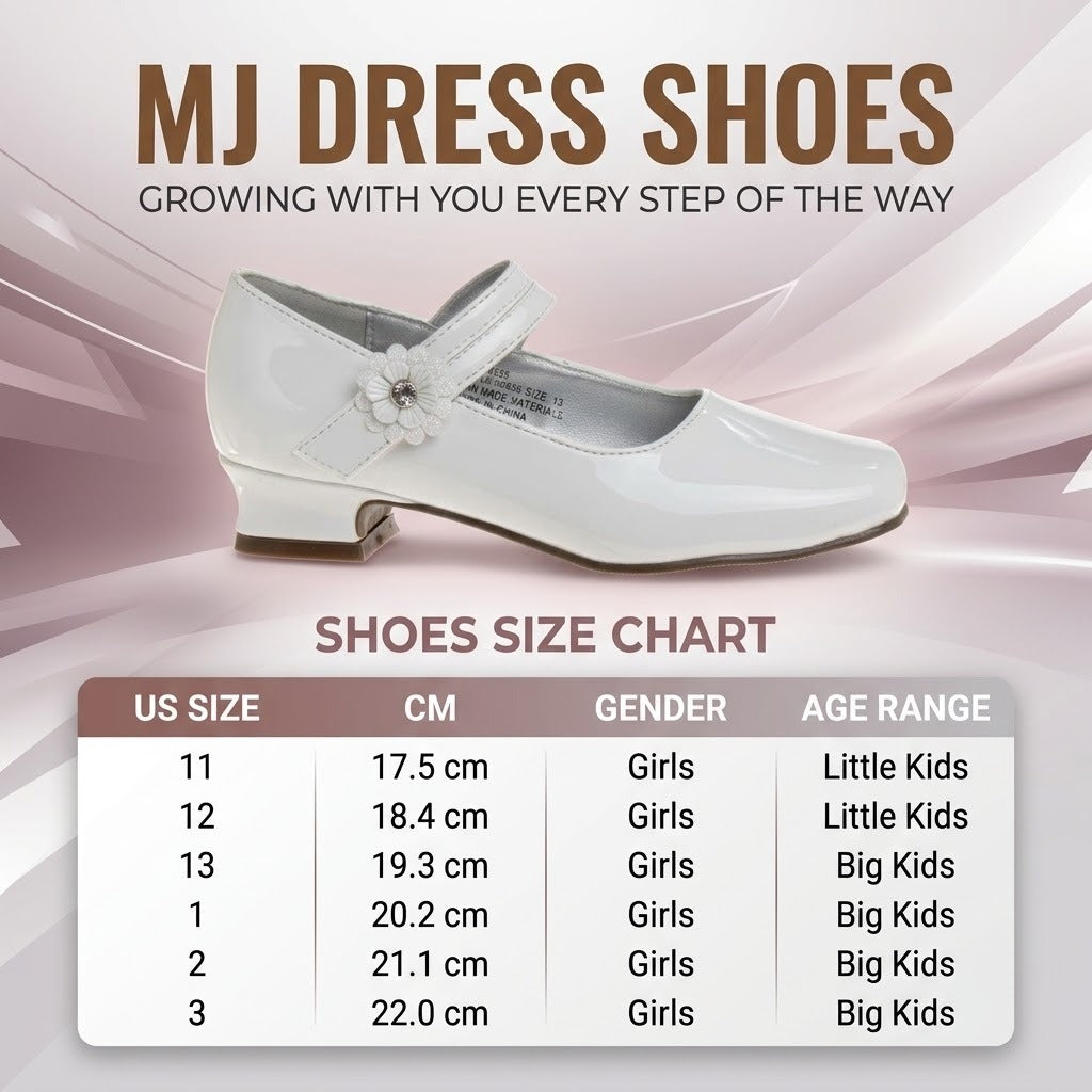 Josmo Girls Flower Mary Jane Dress Shoes. (Little Kids/Big Kids)