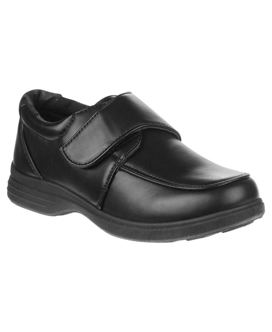 Josmo Boys' Hook & Loop School Shoes Uniform Dress Shoes with Easy Velcro Closure, Lightweight & Durable (Toddler/Little Kid)