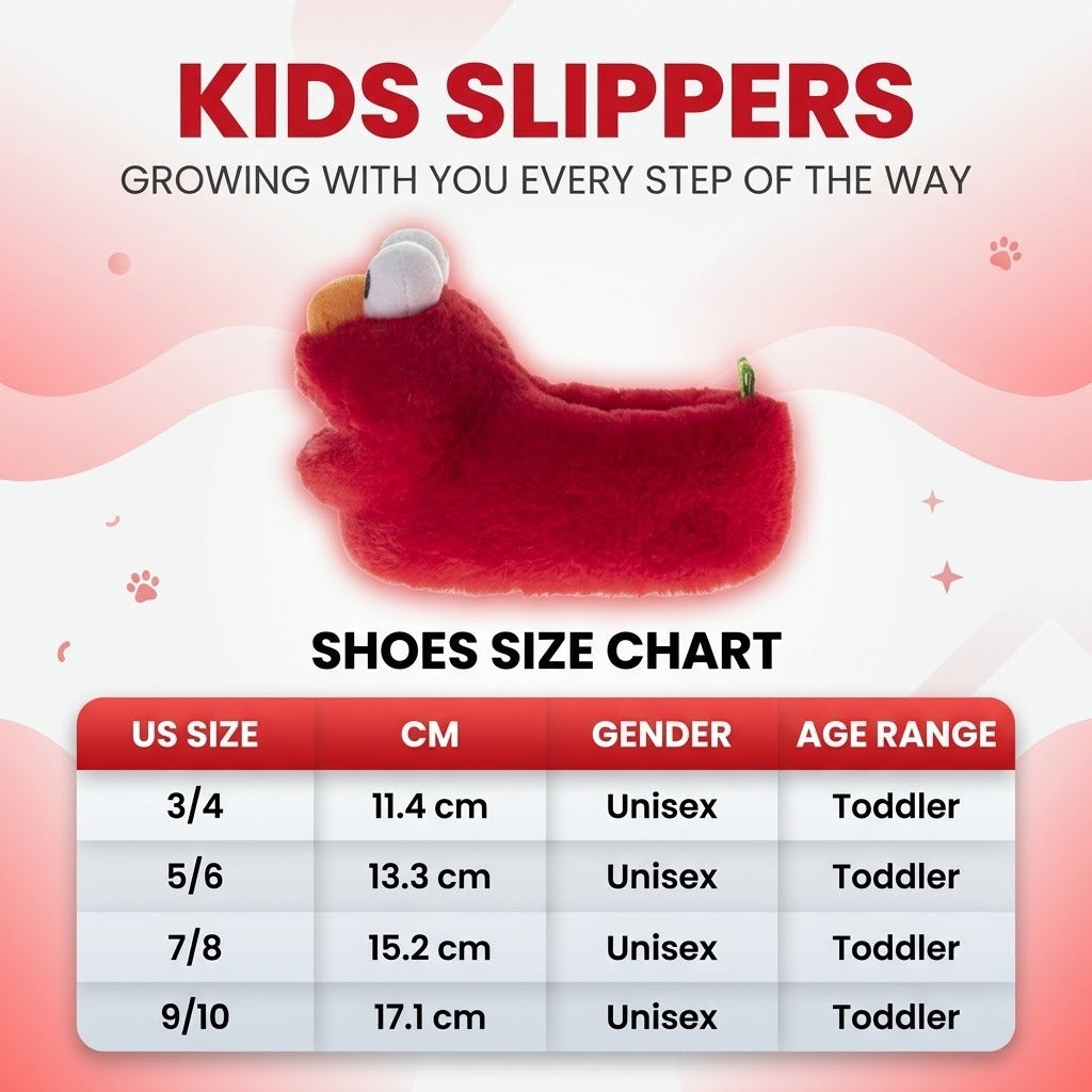 Sesame Street Elmo Design Slippers Kids - Warm Plush Lining Non-Skid Indoor Wear Cozy Fit (Toddler – Big Kid)