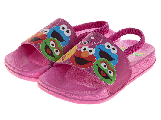 Sesame Street Sandals for Girls Casual Comfortable Summer Adjustable (Toddler / Little Kid)
