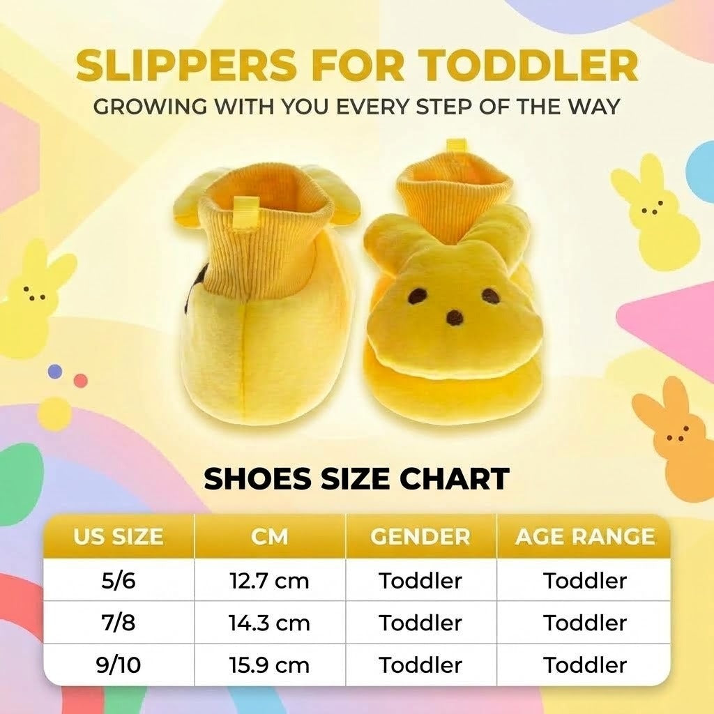 Peeps Sock Slippers for Toddler Gils' Plush Warm Fuzzy Comfort Dual Size (Toddler)
