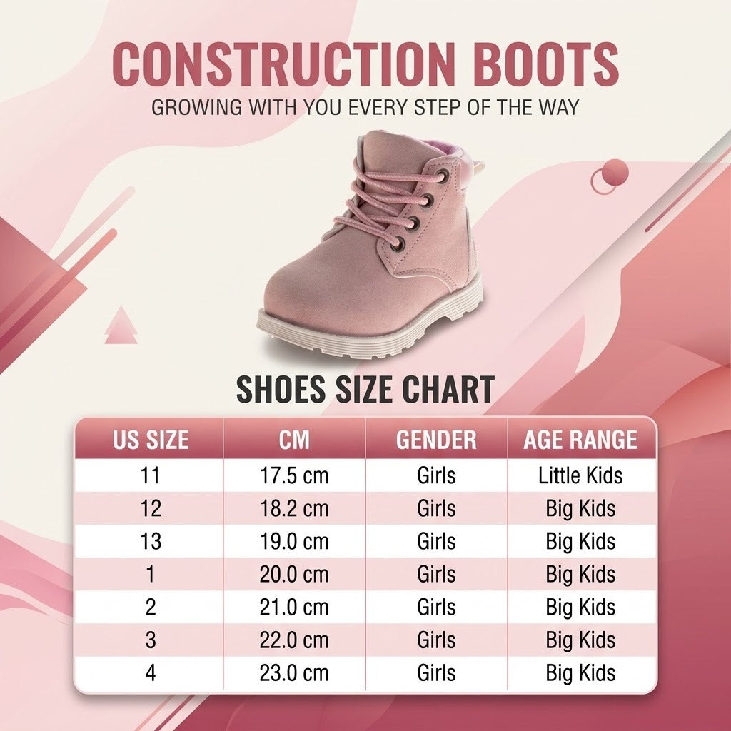 Josmo Kids' Unisex Lace-Up Combat Boots, Lightweight Fashion Ankle Boots for Boys & Girls (Little Kid/Big Kid)