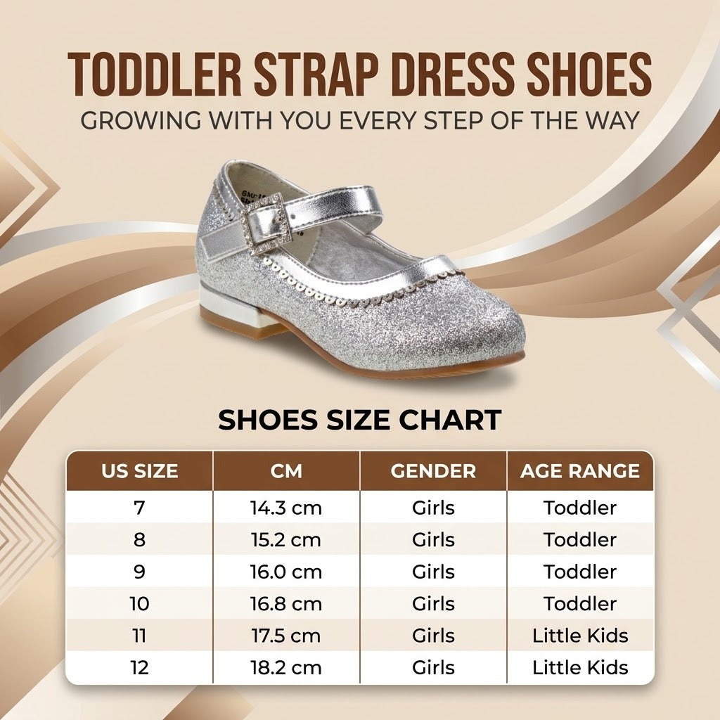 Josmo Girls Dress Mary Jane Wedding Party Heels Ballerina Flower Shoes with Hook and Loop Buckle (Toddlers / Little Kids)