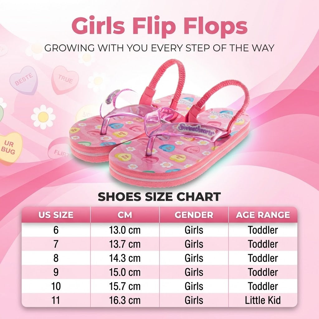 Sweethearts Girls Shoes, Girls Flip Flops, Thong Sandals - Kids Beach and Pool Shoes, Slip On Pink and Purple (Toddler/Little Kids)