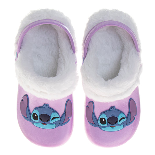 Disney Lilo & Stitch Fuzzy Fleece Lined Clogs for Girls and Womens Winter Warm Plush Garden Shoes