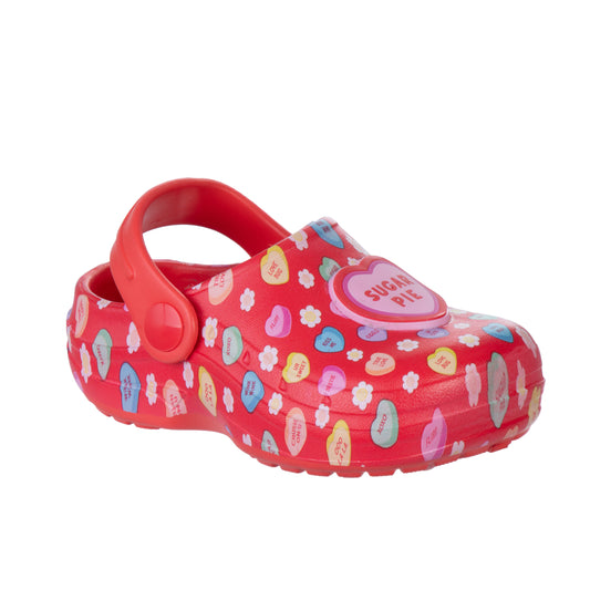 Sweethearts Conversation Hearts Clogs Girls Adorable Comfort Stylish Easy SlipOn Water Friendly (Toddler)