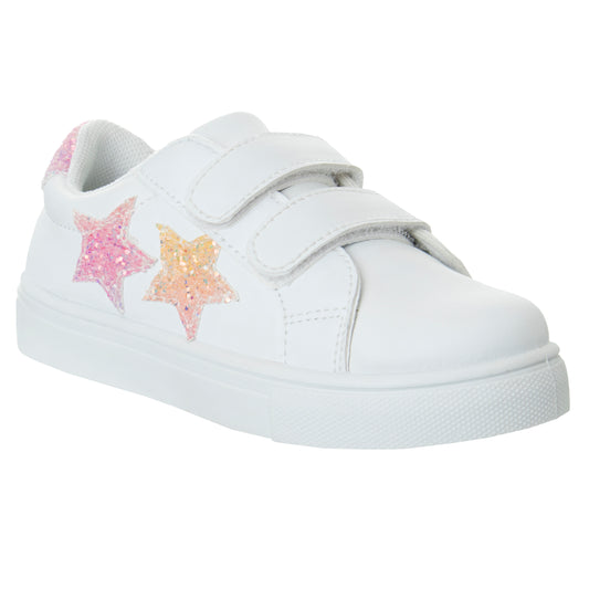 Kensie Girl Glittery Casual Sneakers Girls' Easy Hook & Loop Stylish Everyday Wear Comfort Fit Fashionable (Little Kid / Toddler)