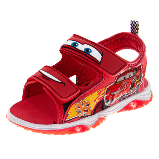 Cars Boys Lightning McQueen Hook and Loop Sport Open Toe Sandal (Toddler / Kids)