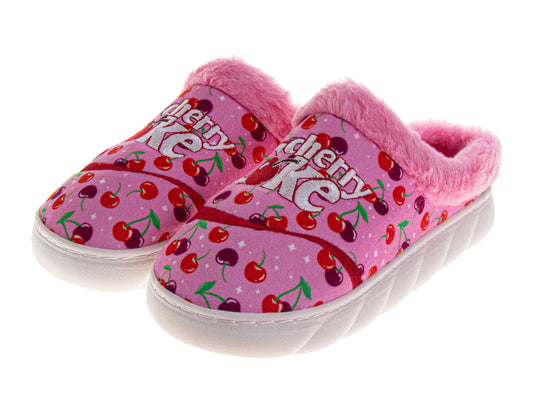 CocaCola Cherry COKE Casual Slippers for Women Cozy SoftLined Warm Indoor Comfort Shoes (Adult)
