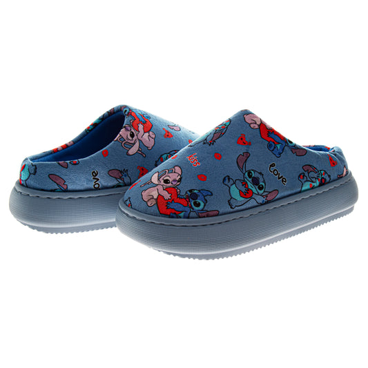 Disney Stitch & Angel Women's Slippers Cozy and Fun House Shoes (Adult)
