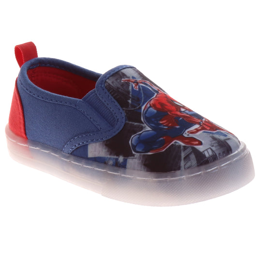 Marvel Spiderman Slip On Canvas Boys WebSlinger Easy Wear NoLace Design Everyday Casual Comfortable Fit (Toddler / Little Kid)