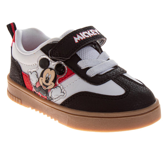Disney Mickey Mouse Casuals Sneakers Boys Iconic Everyday Wear Comfortable Durable Canvas Velcro Closure (Toddler / Little Kid)