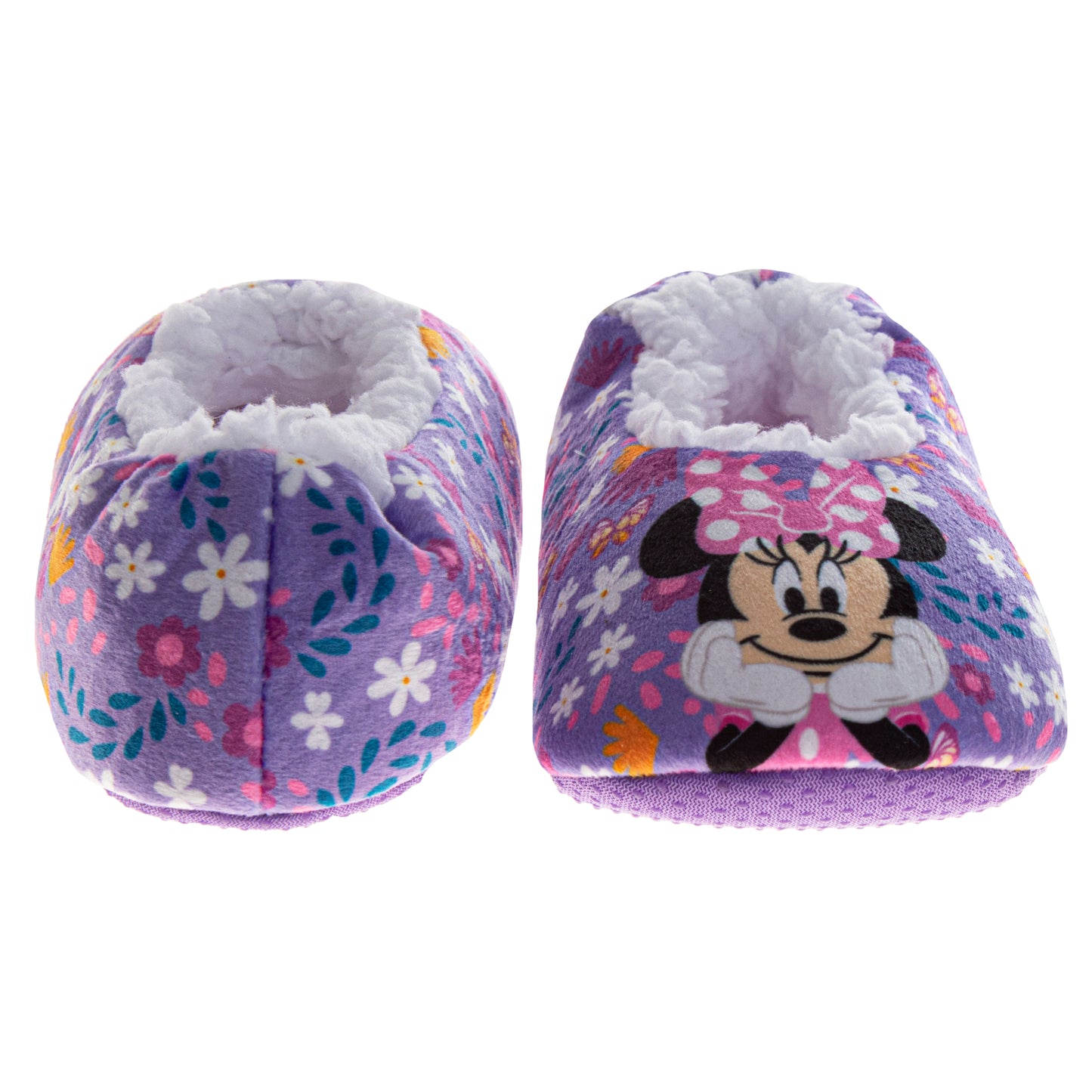 Disney Minnie Mouse Slippers for Girls Minnie Design Comfortable Cozy Indoor Soft (Toddler / Little Kid)
