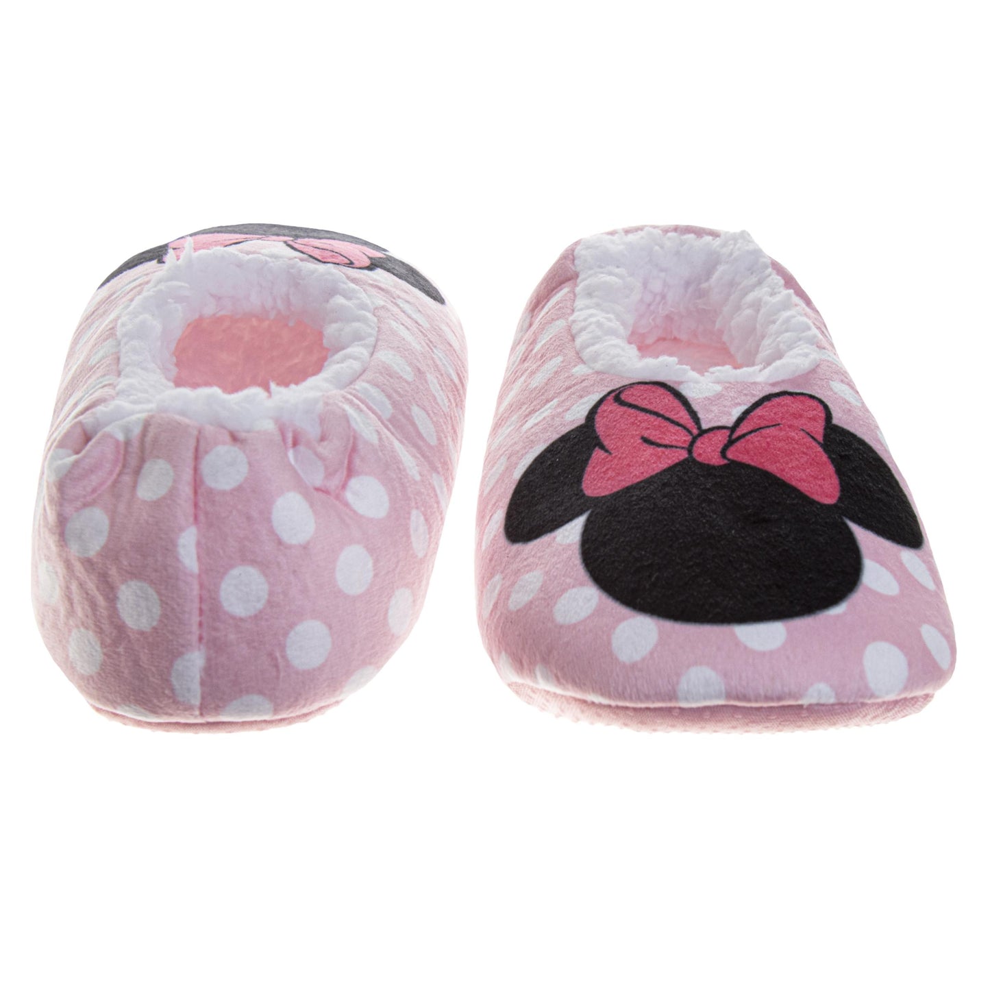 Disney Minnie Mouse Slippers for Girls Plush NonSlip Warm Indoor Comfortable (Toddler / Little Kid)
