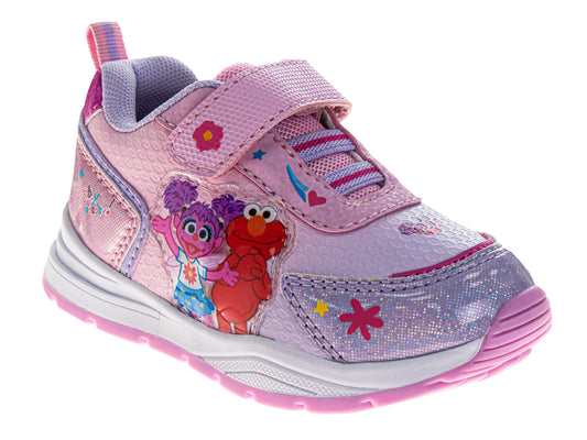 Sesame Street Girls Abby and Elmo Toddler Hook and Loop Lightup Sneakers
