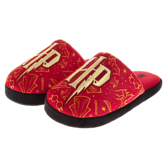 Harry Potter Slippers for Adults Cozy Plush Magical Dual Size Fit (Adult)