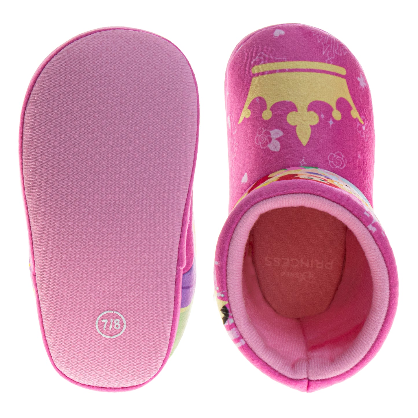 Princess Slippers Booties Belle, Snow White, Jasmine, Cinderella, Ariel Warm Fluffy House Slippers for Girls (Toddlers)