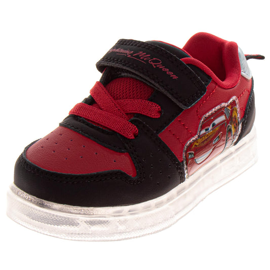 Lightning McQueen Sneakers Boys Race Car Design Athletic Running Velcro Closure Durable (Toddler / Little Kid)
