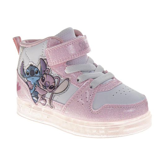 Disney Stitch High Top Sneakers Boys Alien Design Casual Durable Canvas LaceUp Style Skate Look (Toddler / Little Kid)