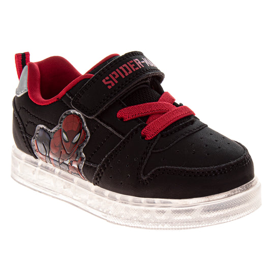 Marvel Spiderman Sneakers Boys Comfortable WebSlinger Lightweight Padded Insole Velcro Closure (Toddler / Little Kid)
