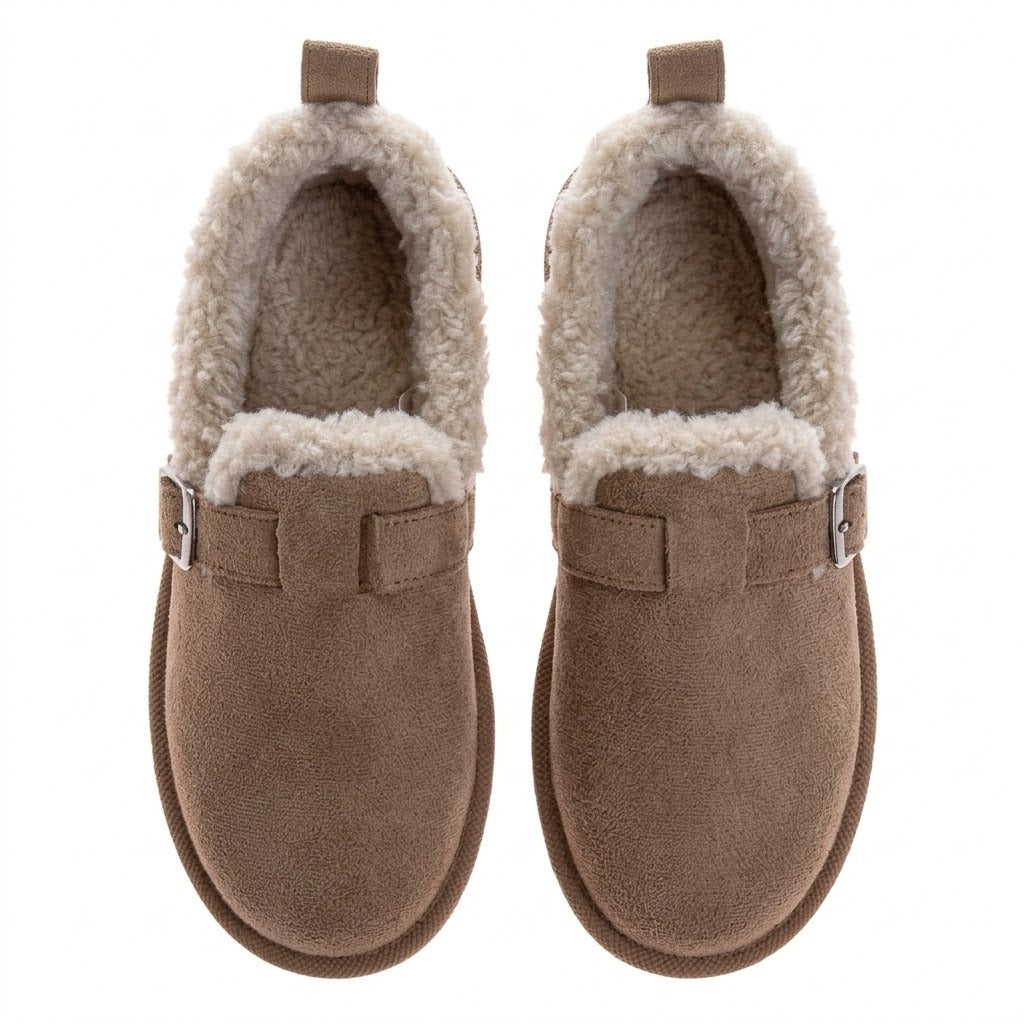 Avalanche Women's Faux Suede Clog Slippers, Plush Faux Fur House Shoes with Non-Slip Sole (Ladies)