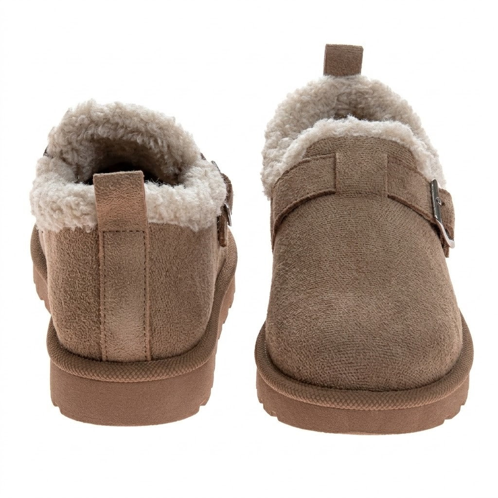 Avalanche Women's Faux Suede Clog Slippers, Plush Faux Fur House Shoes with Non-Slip Sole (Ladies)
