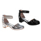 Badgley Mischka Girls Metallic Mary Jane Heel with Pearl & Rhinestone Straps (Little Kidâ€“Big Kid)