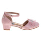 Badgley Mischka Girls Block Heel Dress Shoes with Embellished Bow (Little Kidâ€“Big Kid)