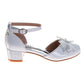 Badgley Mischka Girls Block Heel Dress Shoes with Embellished Bow (Little Kidâ€“Big Kid)