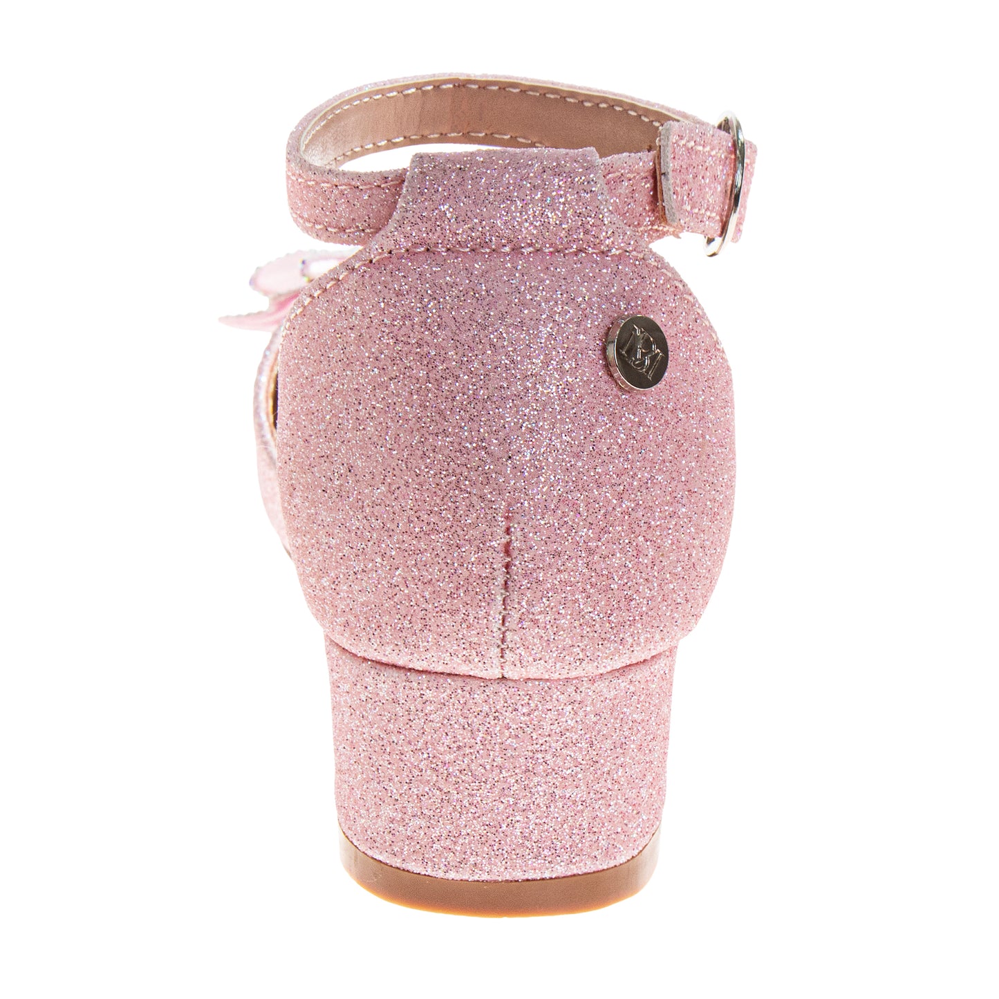 Badgley Mischka Girls Block Heel Dress Shoes with Embellished Bow (Little Kidâ€“Big Kid)