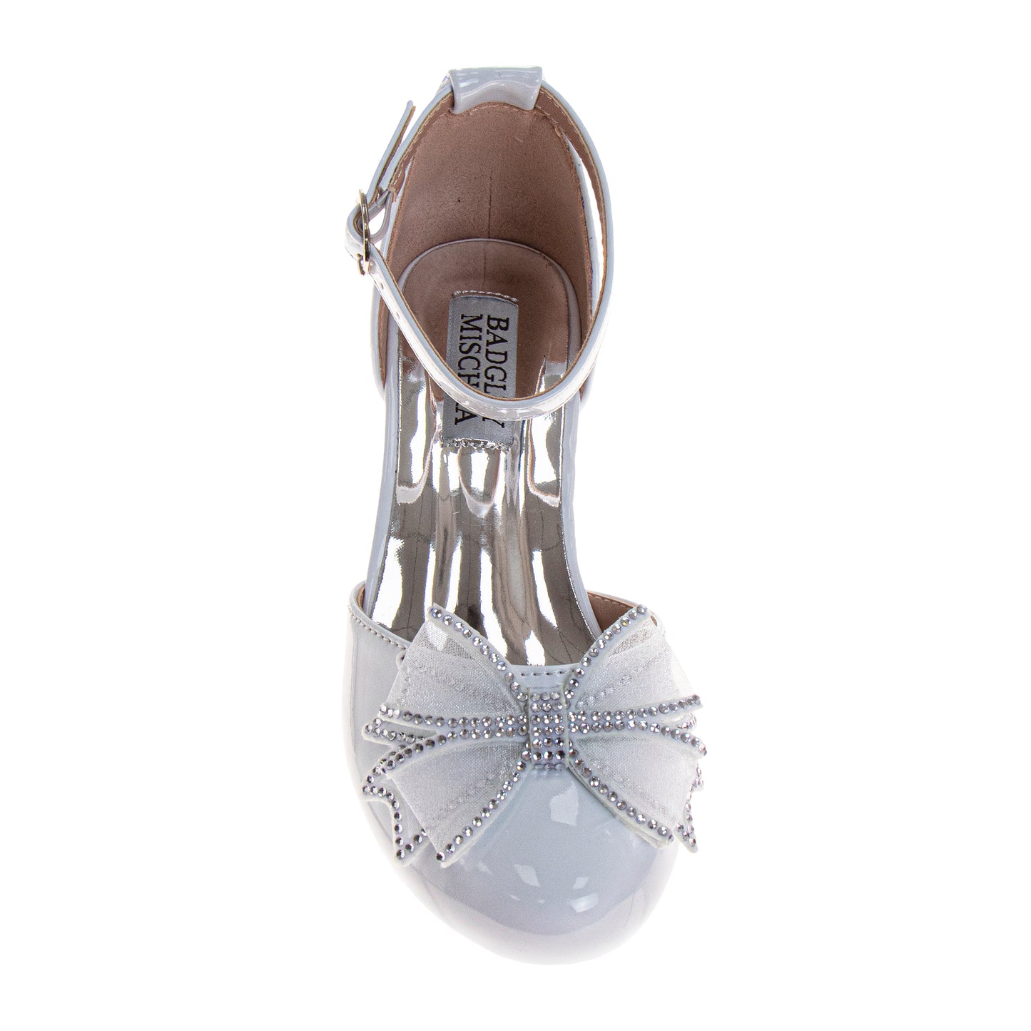 Badgley Mischka Girls Block Heel Dress Shoes with Embellished Bow (Little Kidâ€“Big Kid)