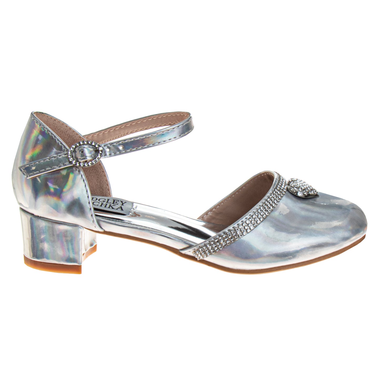 Badgley Mischka Low Heeled Dress Shoes Girls'  Elegant Stylish Formal Wear Comfort Heel Sparkle Detail (Little Kid / Big Kid)