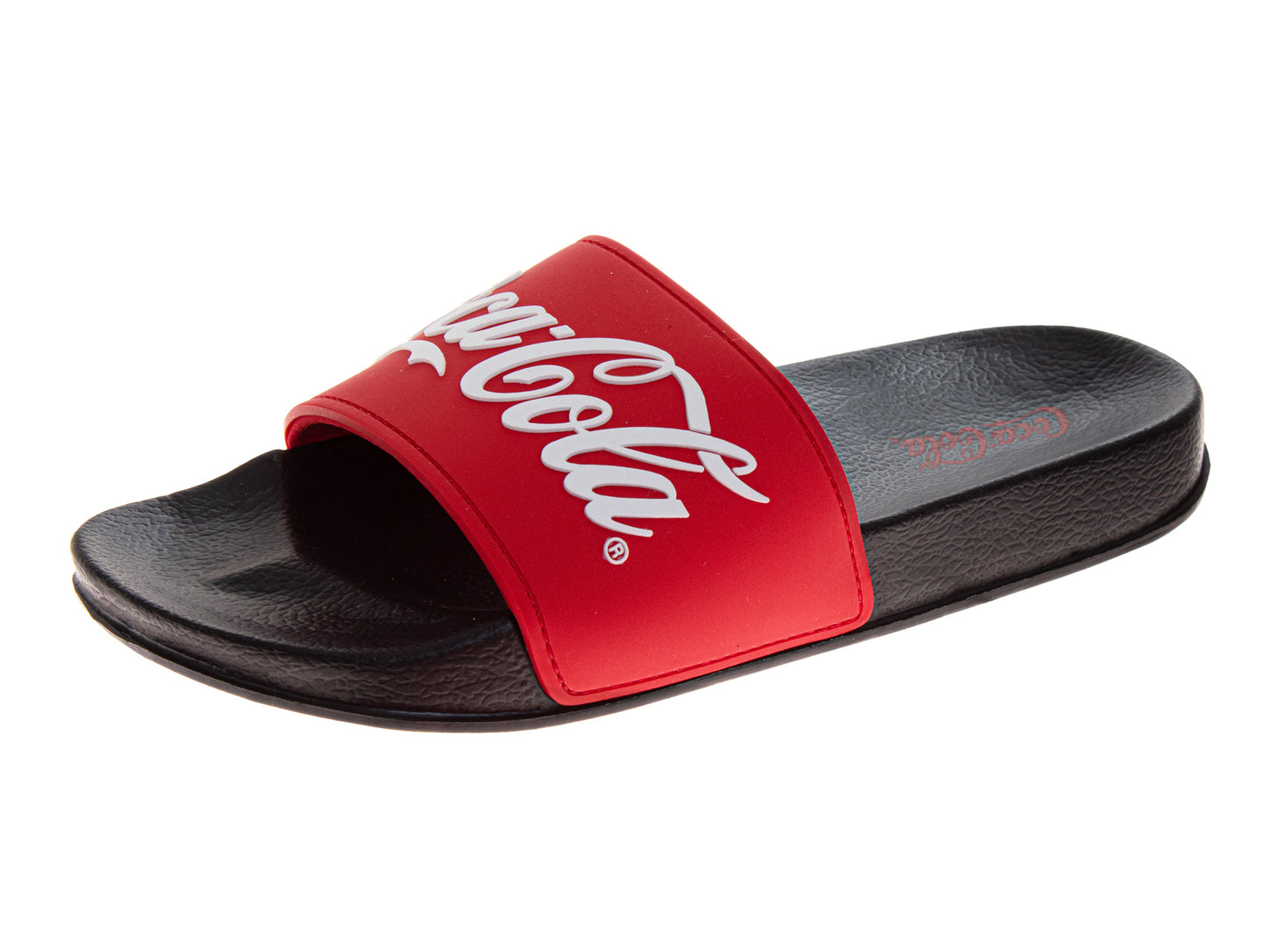 Coca-Cola Men's Classic Logo Slide Sandals, Comfortable Pool, Beach, Shower, and Everyday Slides