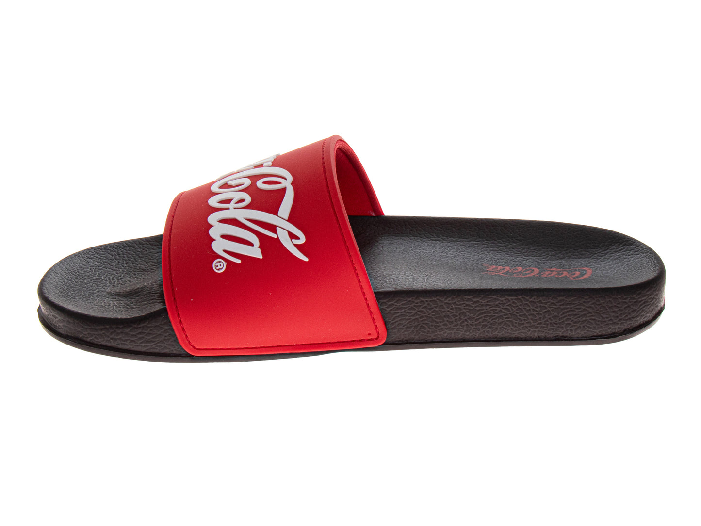Coca-Cola Men's Classic Logo Slide Sandals, Comfortable Pool, Beach, Shower, and Everyday Slides