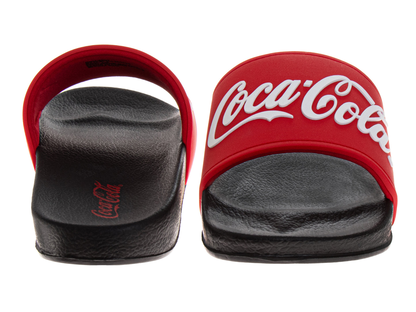 Coca-Cola Men's Classic Logo Slide Sandals, Comfortable Pool, Beach, Shower, and Everyday Slides