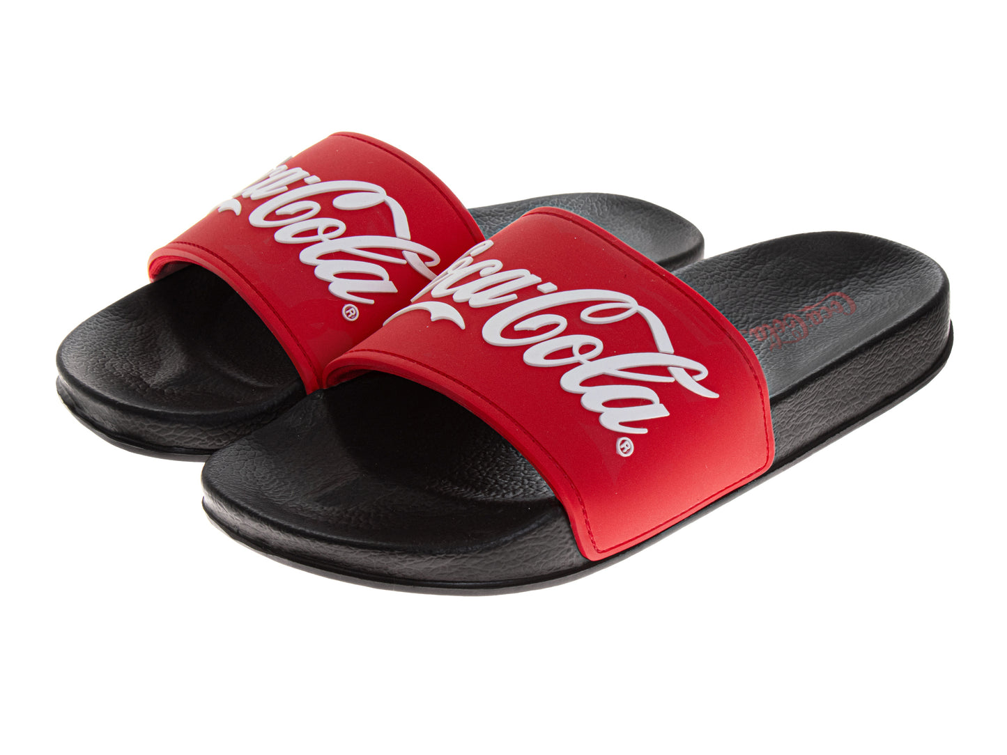 Coca-Cola Men's Classic Logo Slide Sandals, Comfortable Pool, Beach, Shower, and Everyday Slides