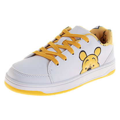 Disney Winnie the Pooh Women's Lace-Up Sneakers, Lightweight Casual Walking Shoes Featuring Winnie the Pooh (Adults)