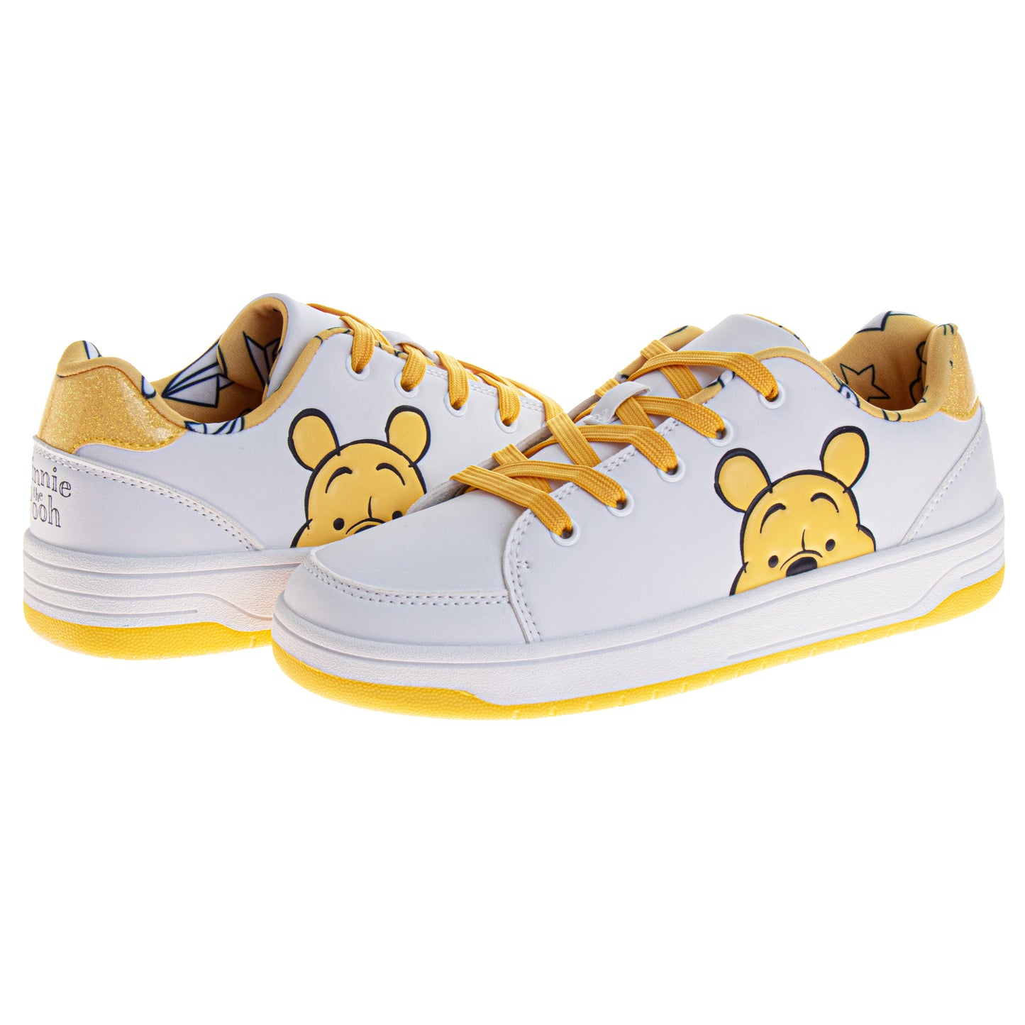 Disney Winnie the Pooh Women's Lace-Up Sneakers, Lightweight Casual Walking Shoes Featuring Winnie the Pooh (Adults)
