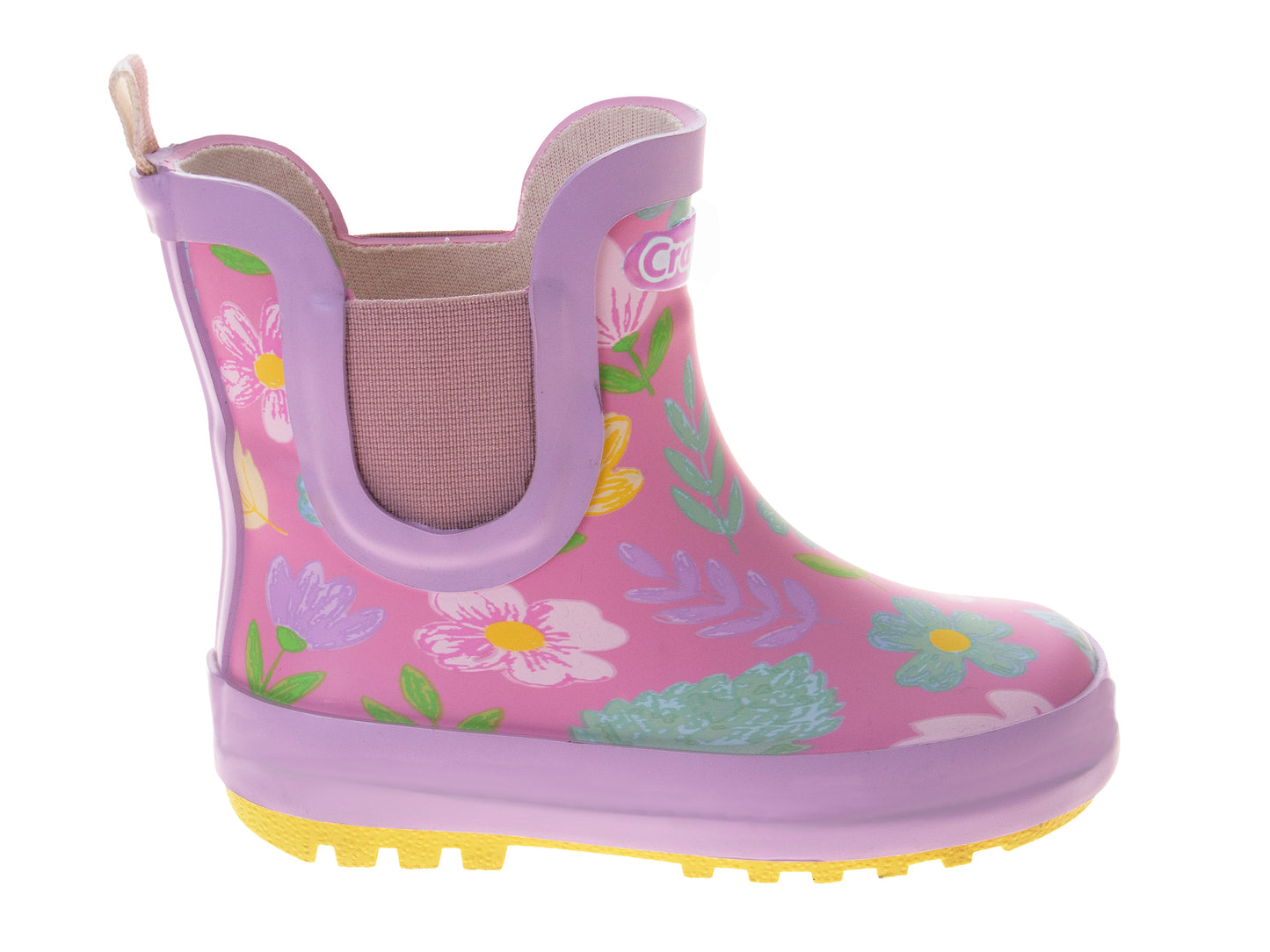 CrayolaÃ¢â€žÂ¢ Girls Floral Rain Boots Ã¢â‚¬â€œ Waterproof Slip-On Rubber Boots with Easy Pull Tabs (Toddler/Little Kids)