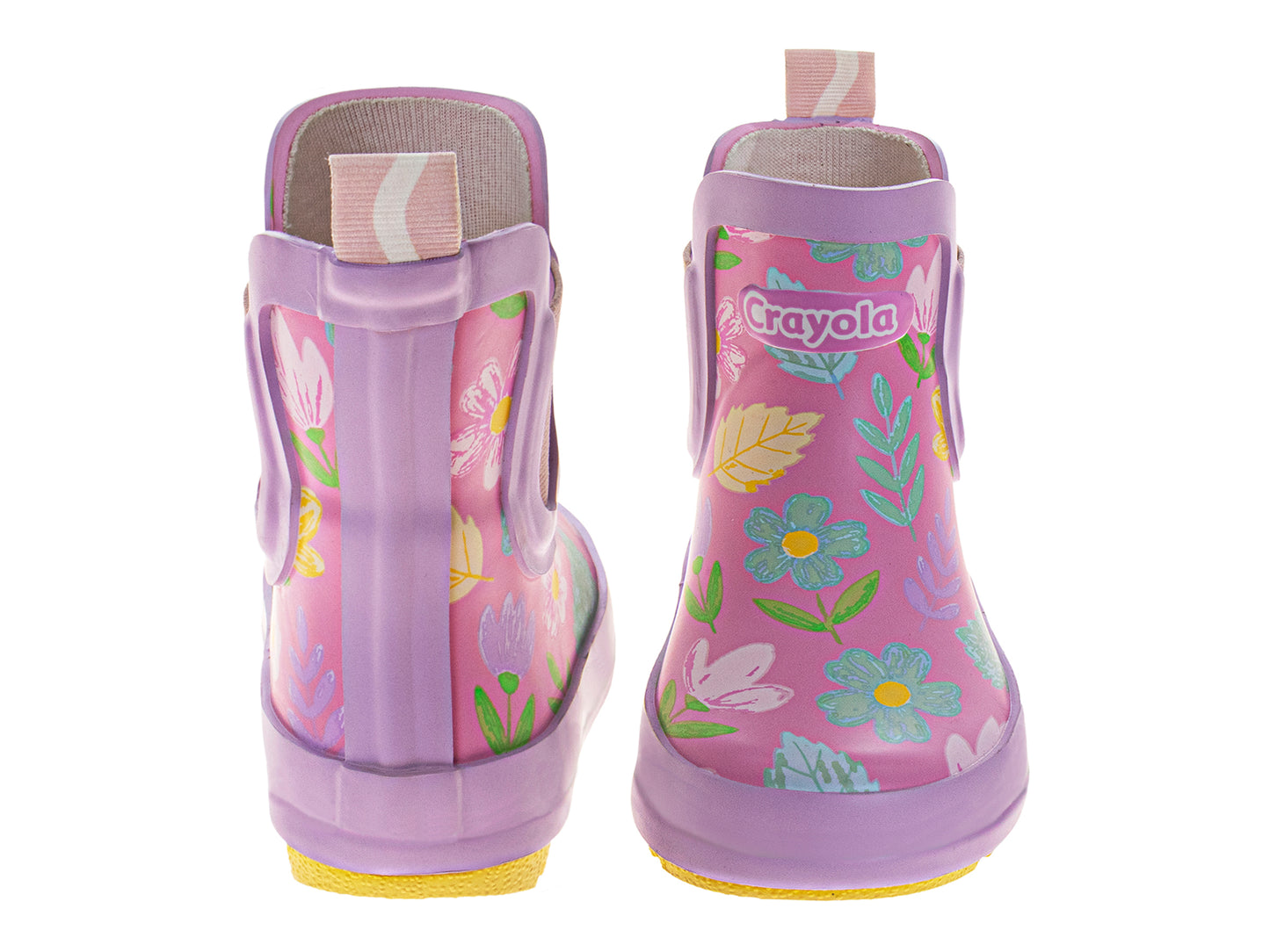 CrayolaÃ¢â€žÂ¢ Girls Floral Rain Boots Ã¢â‚¬â€œ Waterproof Slip-On Rubber Boots with Easy Pull Tabs (Toddler/Little Kids)