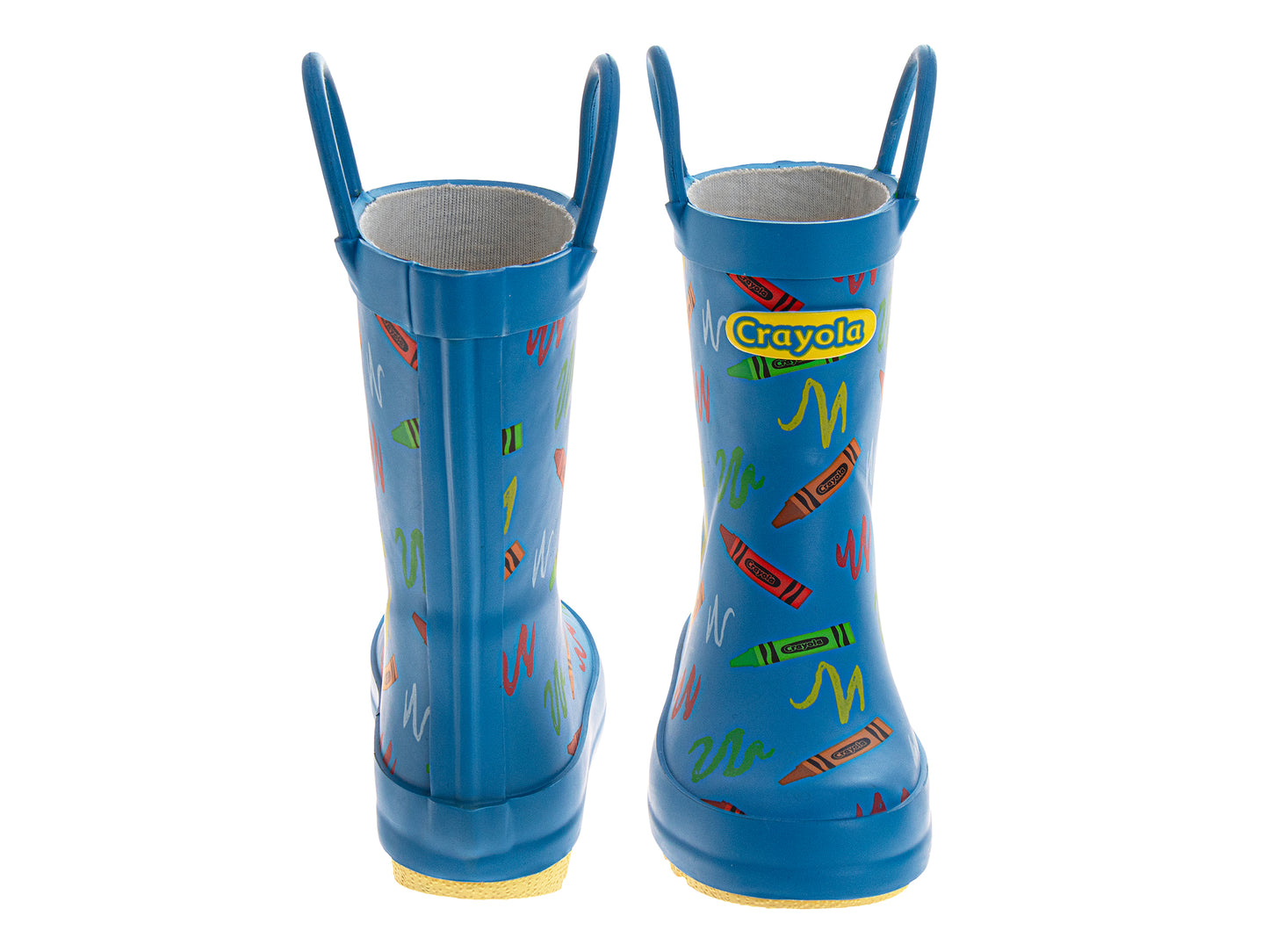 Crayola™ Kids Crayon Print Rain Boots Waterproof Pull On Rubber Boots with Easy Carry Handles  (Toddler/Little Kids)