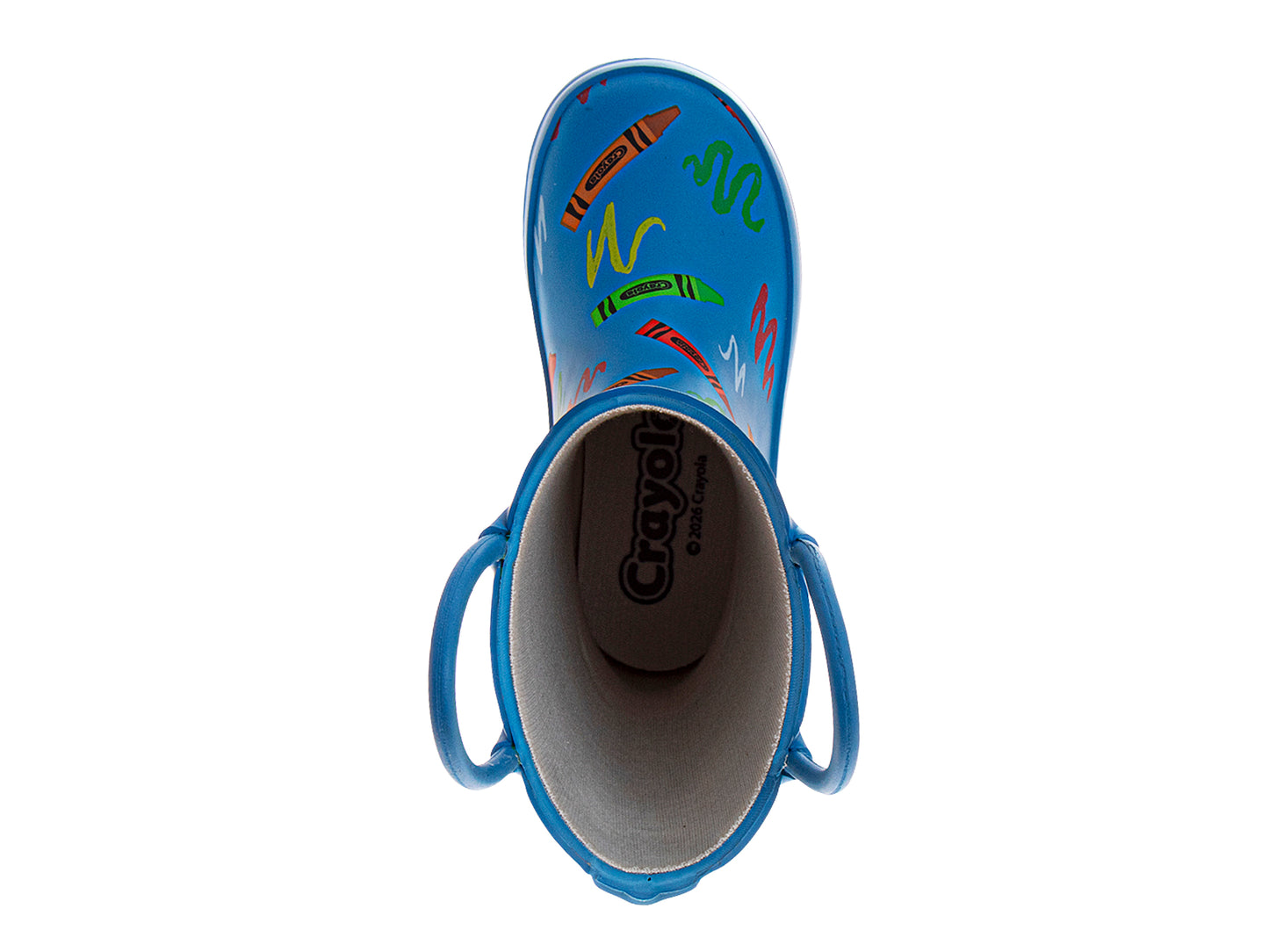 Crayola™ Kids Crayon Print Rain Boots Waterproof Pull On Rubber Boots with Easy Carry Handles  (Toddler/Little Kids)