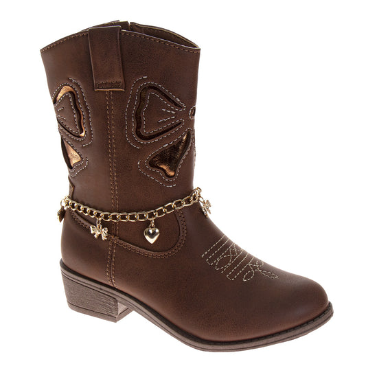 Kensie Girl Western Boots Ã¢â‚¬â€œ Girls Mid-Calf Cowboy Boots with Charm Chain Detail (Little Kid/Big Kid)