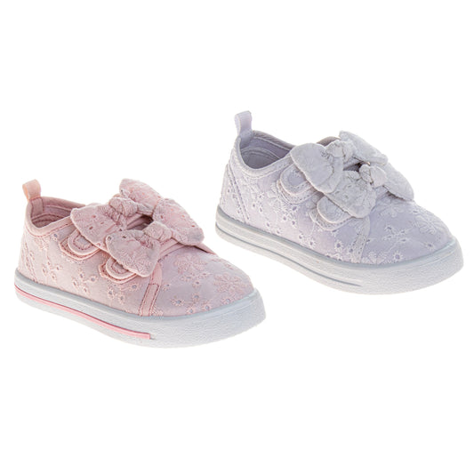 Laura Ashley Fashion Sneakers Ã¢â‚¬â€œ Girls Glitter Bow Casual Shoes with Hook-and-Loop Strap (Toddler/Little Kid)